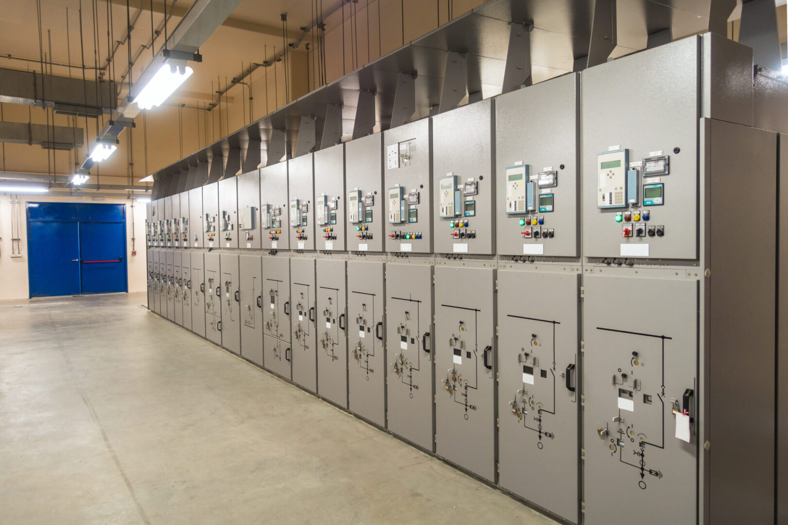 Electrical switchgear,Industrial electrical switch panel of power plant at substation